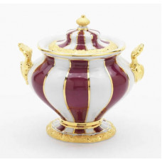 Zuckerdose, пурпур glasiert, Goldbronze, лейхт, ч 13,5 см