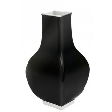 Ваза, Шварцер борд glasiert, Platindekoration, высота 13 см