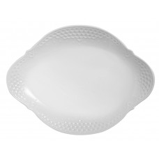 Platte, oval, Wei&szlig;, L 31 cm