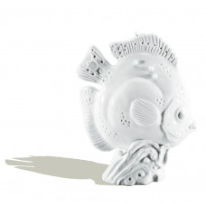 Fisch auf Welle, Weiß, H 13,5 cm
