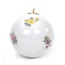 Kugel, Gestreute Blümchen, bunt, weißer Rand, ø 5 cm