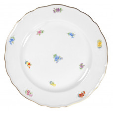 Platzteller, Gestreute Bl&uuml;mchen, bunt, Goldrand, &oslash; 32 cm