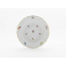 Suppenteller, Gestreute Blümchen, bunt, Goldrand, ø 24 cm