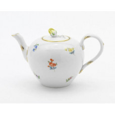 Teekanne, Gestreute Blümchen, bunt, Goldrand, V 0,50 l