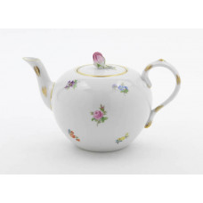 Teekanne, Gestreute Blümchen, bunt, Goldrand, V 0,75 l