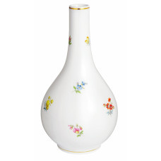 Vase, Gestreute Blümchen, bunt, Goldrand, H 24,5 cm