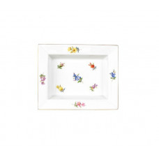 Vide-poche klein, Gestreute Blümchen, bunt, Goldrand, 12,3 x 10 cm