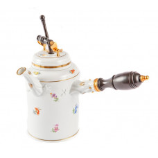 Schokokanne, Gestreute Blümchen, bunt, Goldrand, V 1 l Schokokanne, Gestreute Blümchen, bunt, Goldrand, V 1 l