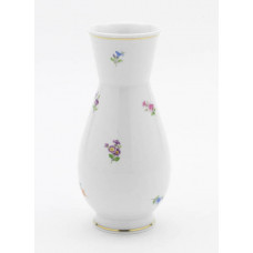 Vase, Gestreute Blümchen, bunt, Goldfaden bzw. Goldreifen, H 19,5 cm