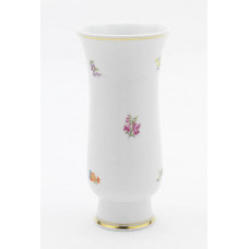 Vase, Gestreute Blümchen, bunt, Goldfaden bzw. Goldreifen, H 20 cm