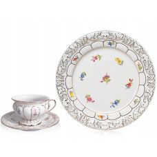 Kaffeetasse m.U., Gestreute Blümchen, bunt, Gold angespitzt, V 0,16 l