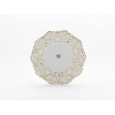 Schale, Gestreute Blümchen, bunt, Gold angespitzt, 27 cm