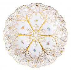 Schale, Gestreute Blümchen, bunt, Gold angespitzt, 26,5 cm