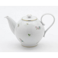 Kanne, Weiße Rosen mit Purpurkern, gestreut, Goldfaden, V 1,00 l