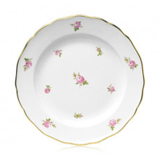 Speiseteller, Gestreute Röschen, bunt, Goldrand, ø 28 cm