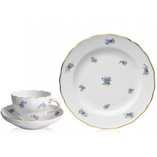 Kaffeetasse m.U., Gestreute Vergißmeinnicht, bunt, Goldrand, V 0,20 l