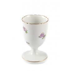 Eierbecher, Gestreute Veilchen, bunt, Goldrand, H 7 cm