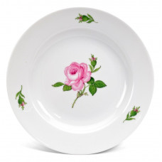 Teller, Rose mitte, bunt, weißer Rand, ø 19 cm