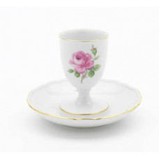 Eierbecher, Rose mitte, bunt, Goldrand, H 8,5 cm