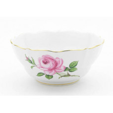 Sch&uuml;ssel, rund, Rose mitte, bunt, Goldrand, 18 cm