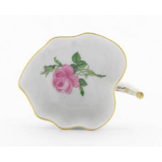 Salzgef&auml;&szlig;, Rose mitte, bunt, Goldrand, L 8 cm