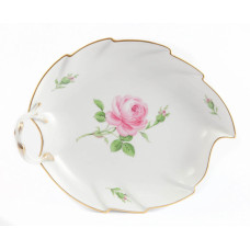 Konfektblatt, Rose mitte, bunt, Goldrand, L 26 cm