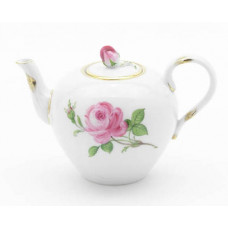 Teekanne, Rose mitte, bunt, Goldrand, V 0,35 l