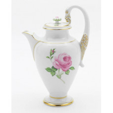 Kaffeekanne, Rose mitte, bunt, Goldrand, 0,6 l