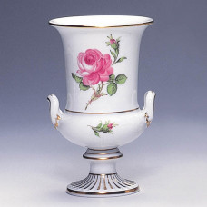 Vase, Rose mitte, bunt, Goldrand, H 14 cm