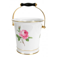 Sektkühler, Rose mitte, bunt, Goldrand, H 24,5 cm