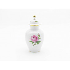 Vase, Rose mitte, bunt, Goldrand, H 23 cm
