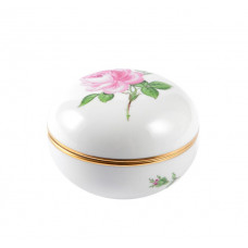 Dose, Rose mitte, bunt, Goldrand, ø 9 cm