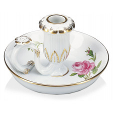 Leuchter, Rose mitte, bunt, Goldrand, H 7 cm