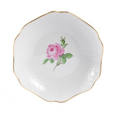 Schale, Rose mitte, bunt, Goldrand, Ø 24 cm