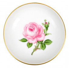 Sch&auml;lchen, Rose mitte, bunt, Goldrand, &oslash; 8 cm