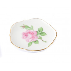 Sch&auml;lchen Souvenierartikel, Rose mitte, bunt, Goldrand