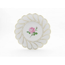 Schale, Rose mitte, bunt, Goldrand, ø 29 cm