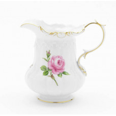 Milchkrug, Rose mitte, bunt, Goldrand, 0,5 l