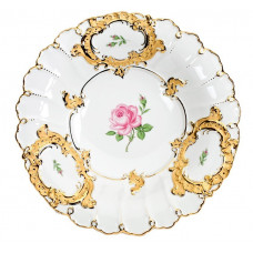 Schale, Rose mitte, bunt, Goldbronze, 30 cm