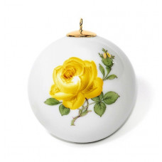 Kugel, Rose mitte, gelb, weißer Rand, ø 5 cm