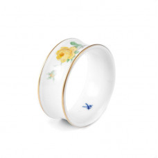 Serviettenring, Rose mitte, gelb, Goldrand, ø 6 cm