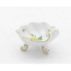 Salzgef&auml;&szlig;, Rose mitte, gelb, Goldrand, 10x9 cm