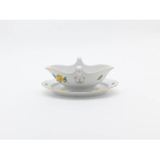 Sauciere, Rose mitte, gelb, Goldrand, V 0,40 l