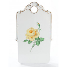 Brotbrett, Rose mitte, gelb, Goldrand, L 25 cm